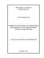 Nghiên cứu sự hài lòng của khách hàng đối với dịch vụ viễn thông di động Viettel tại Quảng Ngãi