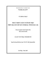 Phát triển chăn nuôi bò thịt trên địa bàn Huyện M''ĐẮK, Tỉnh Đắk Lắk