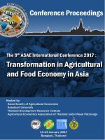 The 9th ASAE International Conference: Transformation in agricultural and food economy in Asia