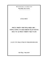 Phát triển Thương hiệu BIC – Tổng Công ty Bảo hiểm Ngân hàng Đầu tư & Phát triển Việt Nam