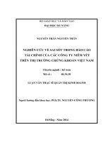 Nghiên cứu về sai sót trong báo cáo tài chính của các công ty niêm yết trên thị trường chứng khoán Việt Nam.