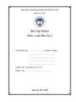 Bài tập nhóm môn Luật Dân Sự 2