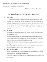 ĐỀ ÁN THÀNH LẬP CÂU LẠC BỘ TIẾNG ANH