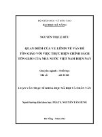 Quan điểm của V.I. Lênin về vấn đề tôn giáo với việc thực hiện chính sách tôn giáo của Nhà nước Việt Nam hiện nay