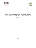 Activity report of the International Livestock Research Institute in Vietnam 2007-2014, with current projects and plans