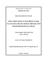 Phát triển dịch vụ bảo hiểm xã hội tự nguyện cho người dân trên địa bàn Thành phố Buôn Ma Thuột