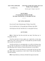 Quyết định số 470 QĐ-TTG về việc thành lập Viện Hóa sinh biển trực thuộc Viện Khoa học và Công nghệ Việt Nam