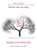 343 bài toán vận dụng khảo sát hàm số và các bài toán liên quan – Nhóm LaTex