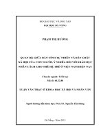 Quan hệ giữa bản tính tự nhiên và bản chất xã hội của con người, ý nghĩa đối với giáo dục nhân cách cho thế hệ trẻ ở Việt Nam hiện nay