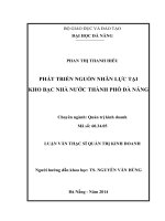 Phát triển nguồn nhân lực tại Kho bạc Nhà Nước Thành phố Đà Nẵng.