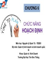 CHƯƠNG 6 CHỨC NĂNG HOẠCH ĐỊNH 