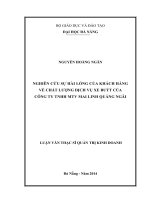 Nghiên cứu sự hài lòng của khách hàng về chất lượng dịch vụ xe buýt của công ty TNHH MTV Mai