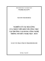 Nghiên cứu sự hài lòng của nhân viên đối với công việc tại trường cao đẳng công nghệ thông tin hữu nghị Việt Hàn