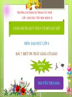 Bài 7. Biết ơn thầy giáo, cô giáo