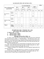 Đề Kiểm tra Tiếng Việt lớp 4 Giữa HKI Có ma trận