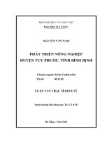 Phát triển nông nghiệp huyện Tuy Phước, tỉnh Bình Định