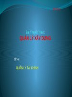 Quản lý tài chính trong       quản lý dự án 