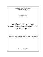 Nguyên lý về sự phát triển với việc phát triển nguồn nhân lực ở Gia Lai hiện nay