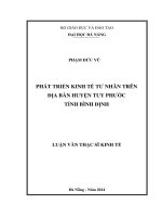 Phát triển kinh tế tư nhân trên địa bàn huyện Tuy Phước,tỉnh Bình Định