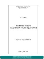 Phát triển du lịch huyện đảo Lý Sơn, tỉnh Quảng Ngãi