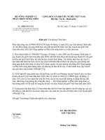 Công văn 4346 2012 BNN-KH - Điều chỉnh danh mục sân golf tại tỉnh Hà Nam vào Quy hoạch sân golf Việt Nam đến năm 2020