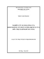 Nghiên cứu sự hài lòng của khách hàng về chất lượng dịch vụ của siêu thị CO.OPMART Đà Nẵng