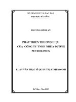Phát triển thương hiệu của Công ty TNHH Nhựa đường Petrolimex