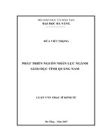 Phát triển nguồn nhân lực ngành giáo dục Tỉnh Quảng Nam