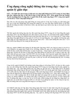 Ứng dụng công nghệ thông tin trong dạy học và quản lý giáo dục