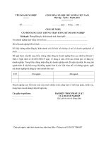 giay de nghi cap doi sang giay chung nhan dang ky doanh nghiep