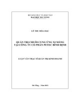 Quản trị chuỗi cung ứng xi măng tại công ty cổ phần PETEC Bình Định.