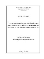 Vận dụng quy luật mâu thuẫn vào việc điều tiết sự phân hoá giàu nghèo trong nền kinh tế thị trường Việt Nam hiện nay.