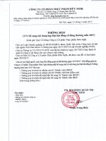 Thông báo bổ sung nội dung họp Đại hội đồng cổ đông thường niên 2017 thông báo