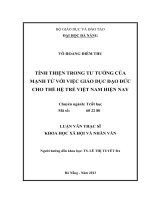 Tính thiện trong tư tưởng của Mạnh Tử với việc giáo dục đạo đức cho thế hệ trẻ Việt Nam hiện nay
