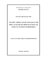 Tổ chức thông tin kế toán quản trị phục vụ ra quyết định ngắn hạn tại công ty cổ phần Pymepharco