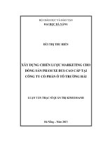 Xây dựng chiến lược marketing cho dòng sản phẩm xe bus cao cấp tại công ty cổ phần ô tô Trường Hải