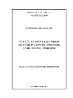 Tổ chức kế toán trách nhiệm tại công ty cổ phần công nghệ gỗ Đại Thành - Bình Định.