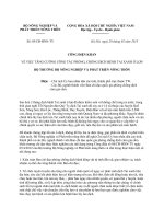 Công điện 05 CĐ-BNN-TY - Tăng cường công tác phòng, chống dịch bệnh tai xanh ở lợn 05 CD BNN TY