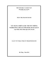 Xây dựng chiến lược truyền thông marketing cho sản phẩm bia Dung Quất tại nhà máy bia Quảng Ngãi.