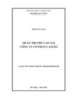 Quản trị thù lao tại công ty cổ phần Cẩm Hà.