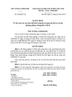 Quyết định số 256 QĐ-TTG - Về việc xuất vắc xin, hóa chất khử trùng dự trữ quốc gia hỗ trợ các địa phương phòng, chống dịch LMLM