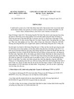 Thông báo 2290 TB-BNN-VP - Quản lý chất lượng vật tư nông nghiệp và an toàn thực phẩm nông lâm thủy sản tháng 4 năm 2013 2290 TB BNN VP