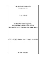 Tư tưởng triết học của Karl Popper trong tác phẩm  sự nghèo nàn của chủ nghĩa lịch sử