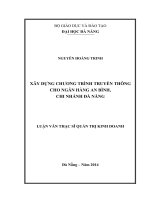 Xây dựng chương trình truyền thông cho ngân hàng An Bình, chi nhánh Đà Nẵng.