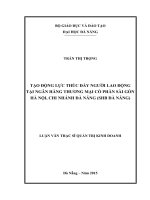 Tạo động lực thúc đẩy người lao động tại ngân hàng TMCP Sài Gòn Hà Nội, chi nhánh Đà Nẵng (SHB Đà nẵng)