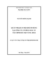 Quản trị quan hệ khách hàng tại công ty cổ phần đầu tư tài chính Hà Nội Vàng(HGI)