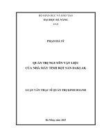 Quản trị nguyên vật liệu của nhà máy tinh bột sắn Đắk Lắk