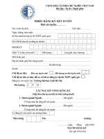 Đại học Luật Hà Nội: Mẫu Phiếu đăng ký xét tuyển Hệ Đại học Chính quy 2016 | HLU News Phieu DKXT(1)