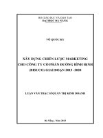 Xây dựng chiến lược marketing cho công ty Cổ phần đường Bình Định (BISUCO) giai đoạn 2015-2020
