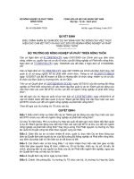 Quyết định 431 QĐ-BNN-TCCB - Điều chỉnh nhân sự Giám đốc dự án Đánh giá tác động của việc thực hiện các cam kết WTO và khu vực đối với ngành nông nghiệp và phát triển nông thôn 431 QD BNN TCCB1